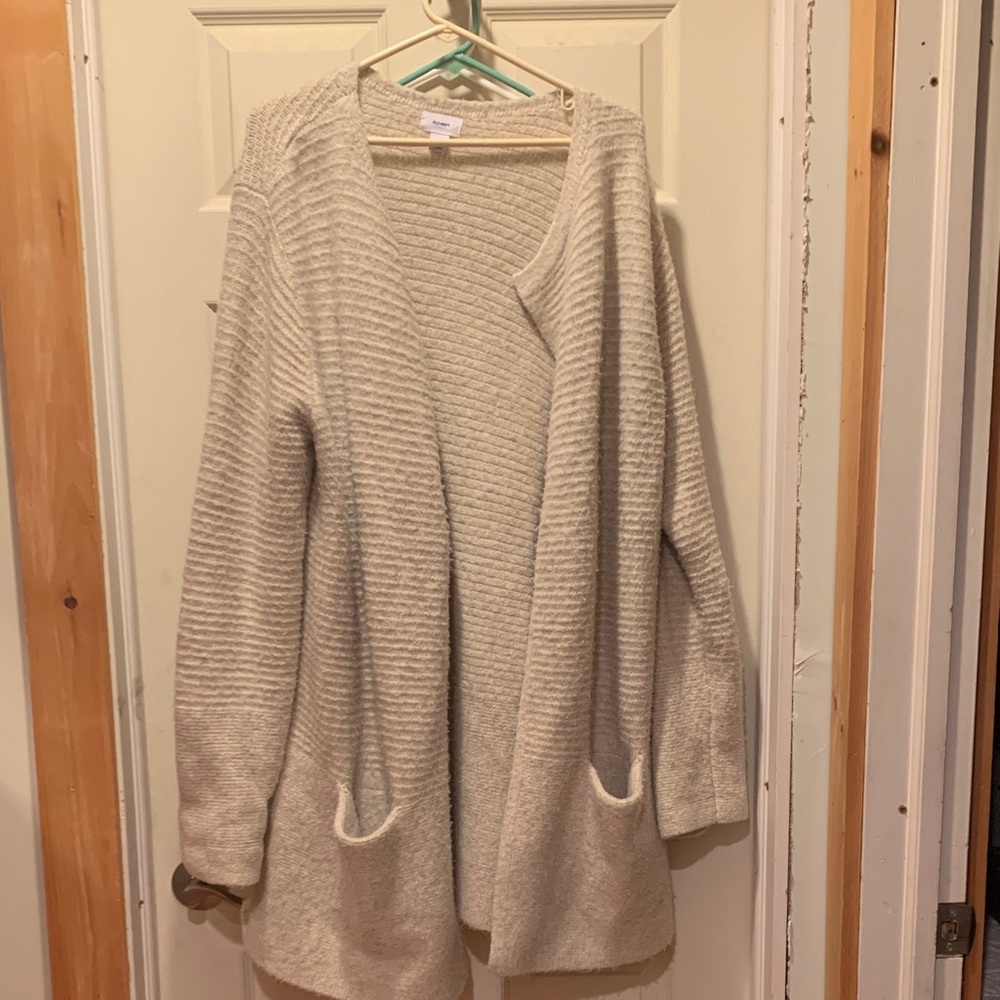 Old Navy Cream Open-Front Cardigan